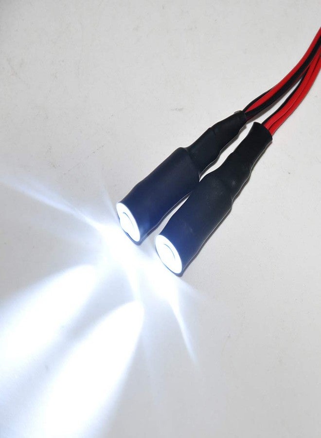 QUE-T 10mm 2 LEDs Angel Eyes & Demon Eyes LED Headlight/Back Light for 1:10 RC Model Crawler Cars(Full White, 10mm) - Image 1